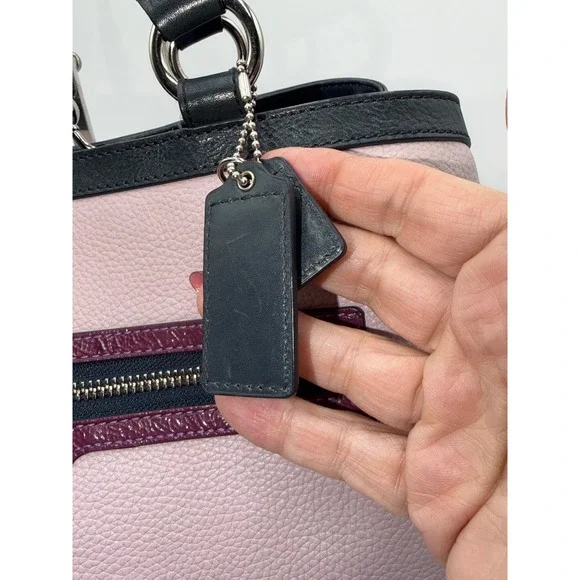 Coach Laura Spectator Tri-Color Pebbled Leather Shoulder Bag Lavender - Picture 4 of 14